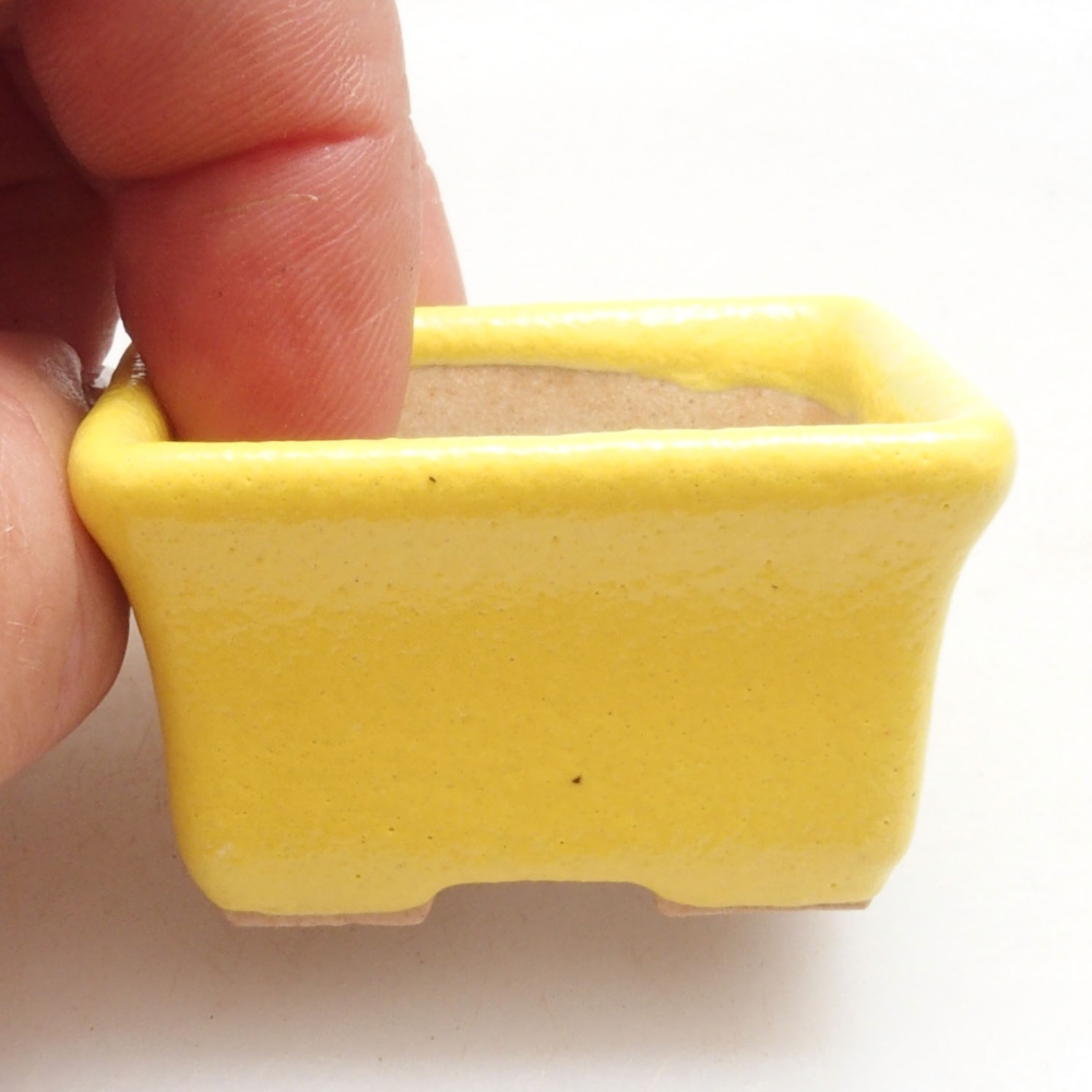 kerámia bonsai tál 4 x 3,5 x 2,5 cm, sárga