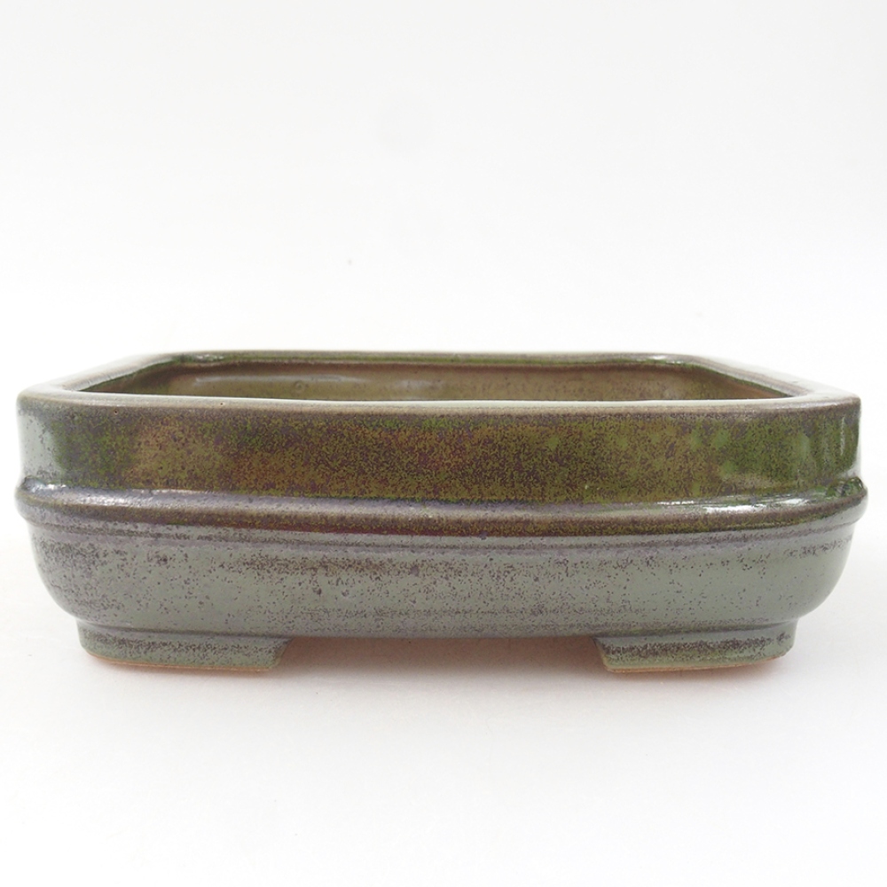 Kerámia bonsai tál 14 x 12,5 x 4,5 cm, zöld