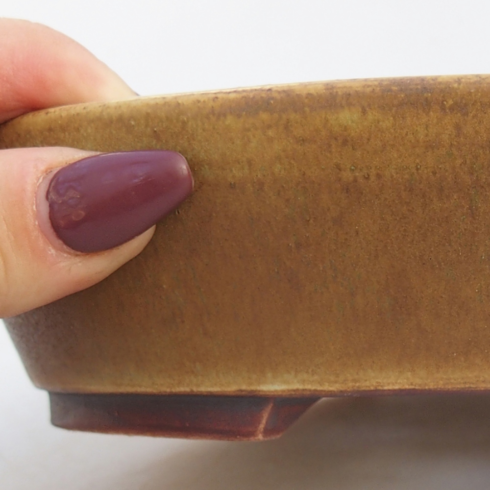 Kerámia bonsai tál 18,5 x 16,5 x 4 cm, zöld