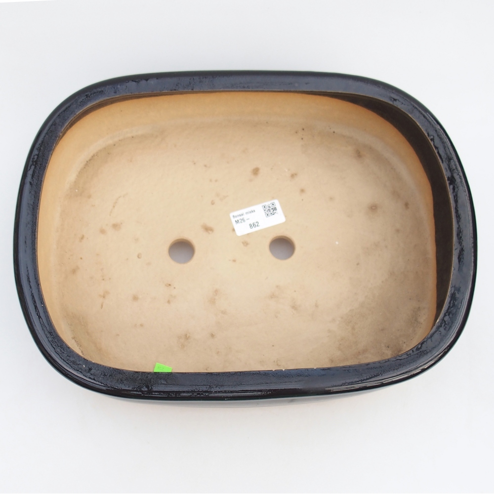 Kerámia bonsai tál 31,5 x 24 x 8 cm, fekete