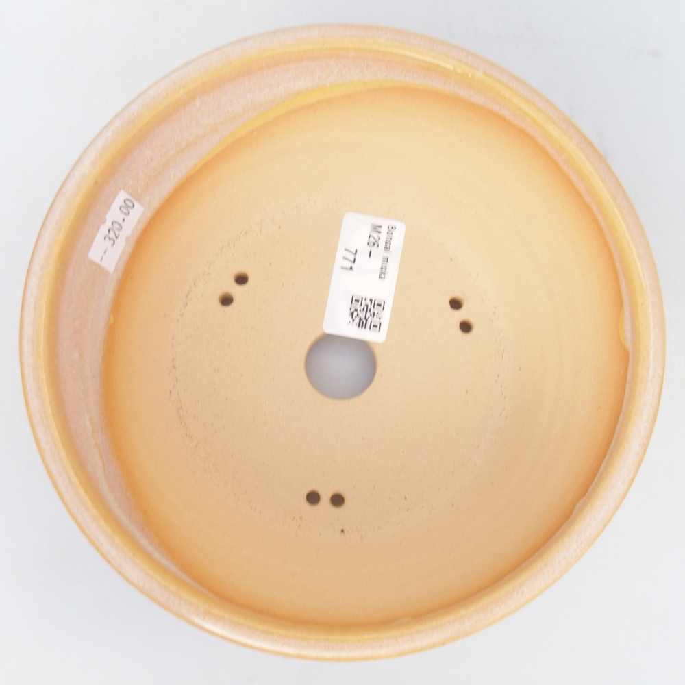 kerámia bonsai tál 16,5 x 16,5 x 6,5 cm, barna-sárga színben