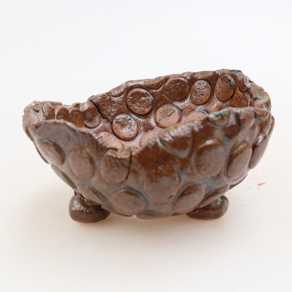 Kerámia héj  8,5 x 8,5 x 5 cm, szín: barnazöld