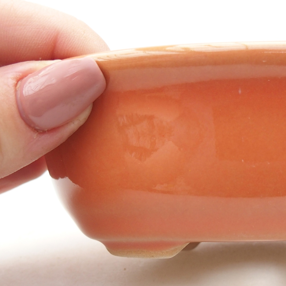 kerámia bonsai tál 11 x 8,5 x 4 cm, narancssárga