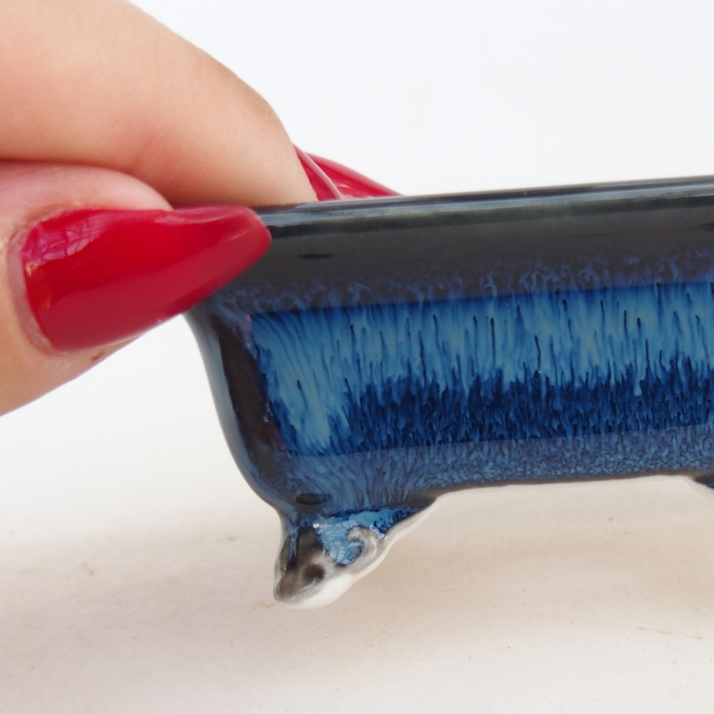 Mini bonsai tál 7 x 5,5 x 3 cm, kék színű