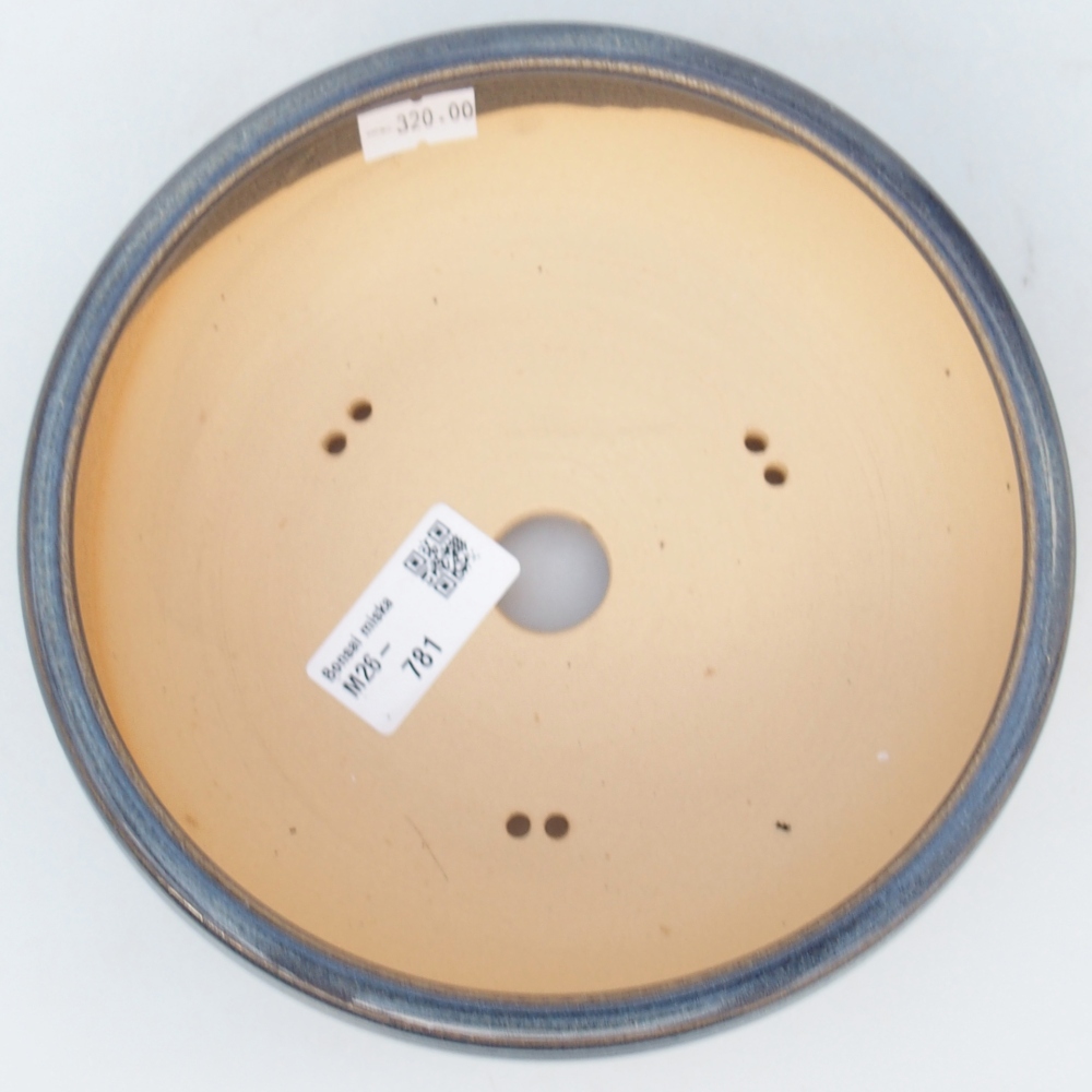 kerámia bonsai tál 17 x 17 x 6 cm, kék színben