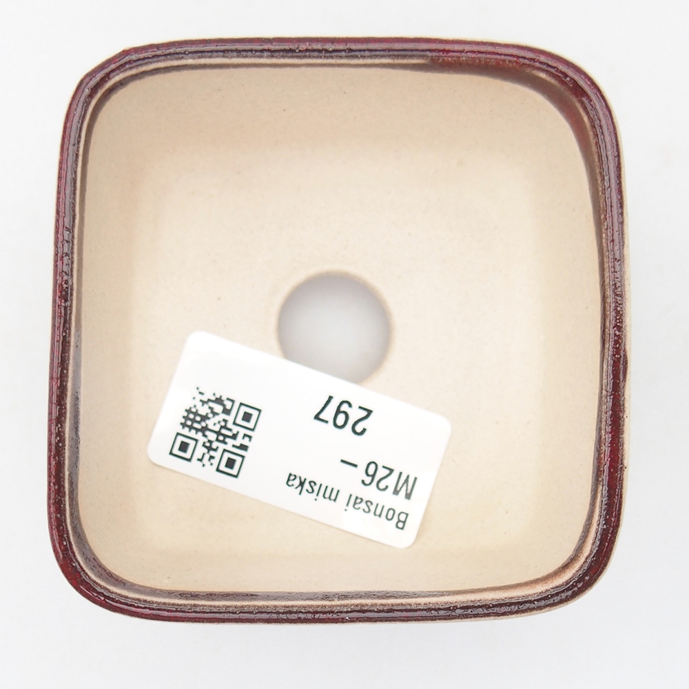 Mini bonsai tál 7 x 7 x 4 cm, piros színű