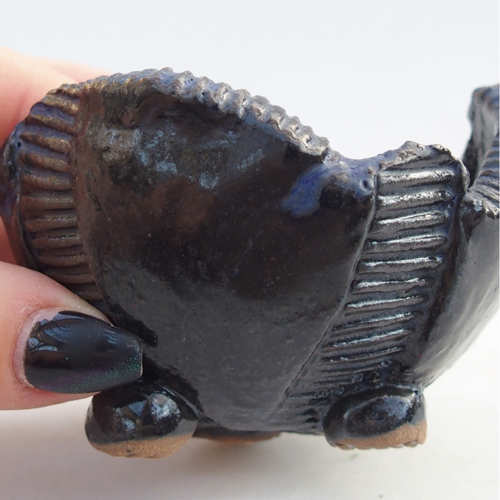 Kerámia kagyló 8,5 x 8,5 x 6 cm , kék színű