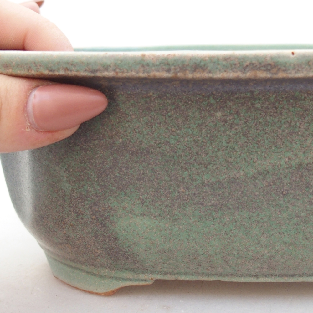 kerámia bonsai tál 22 x 18 x 7 cm, zöld