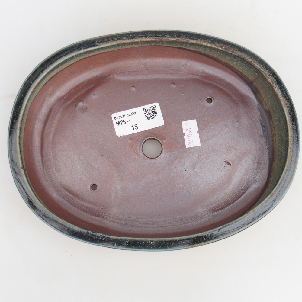 kerámia bonsai tál 22,5 x 17 x 4,5 cm, zöld
