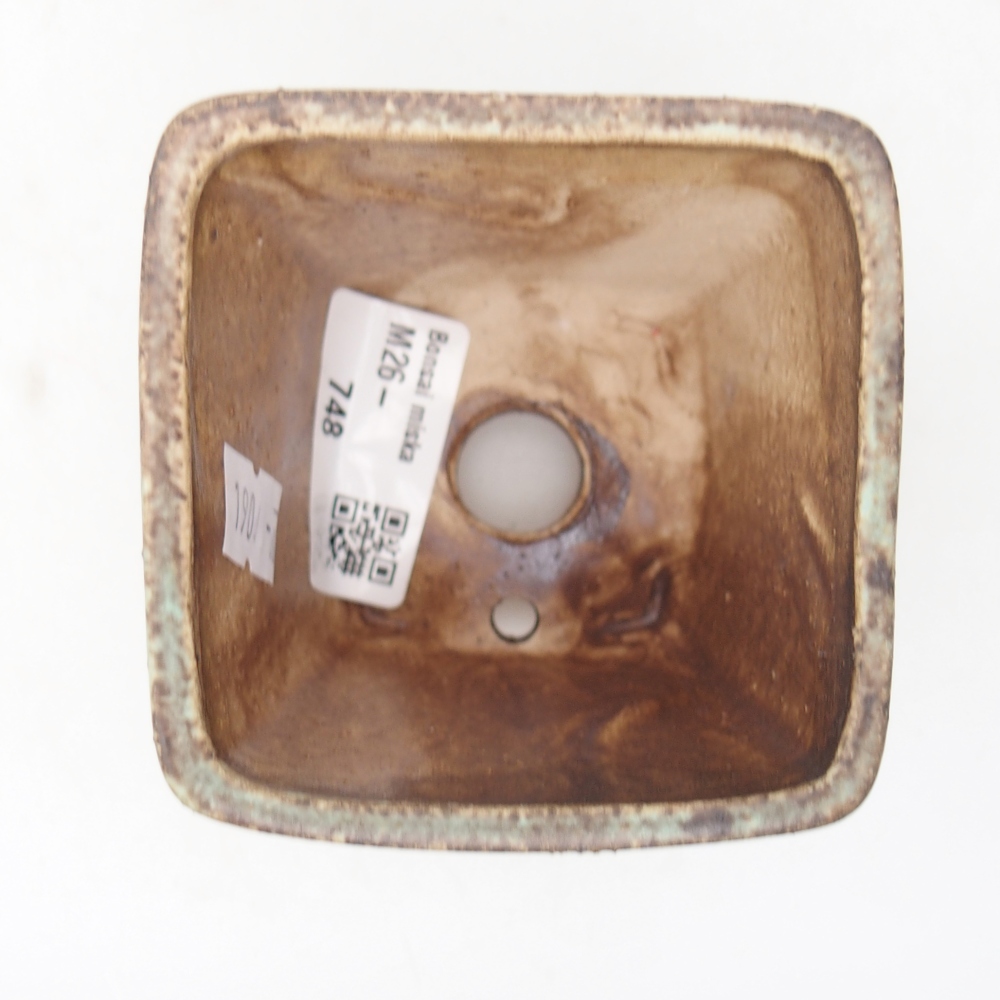 kerámia bonsai tál 7,5 x 7,5 x 7,5 x 7,5 cm, zöld