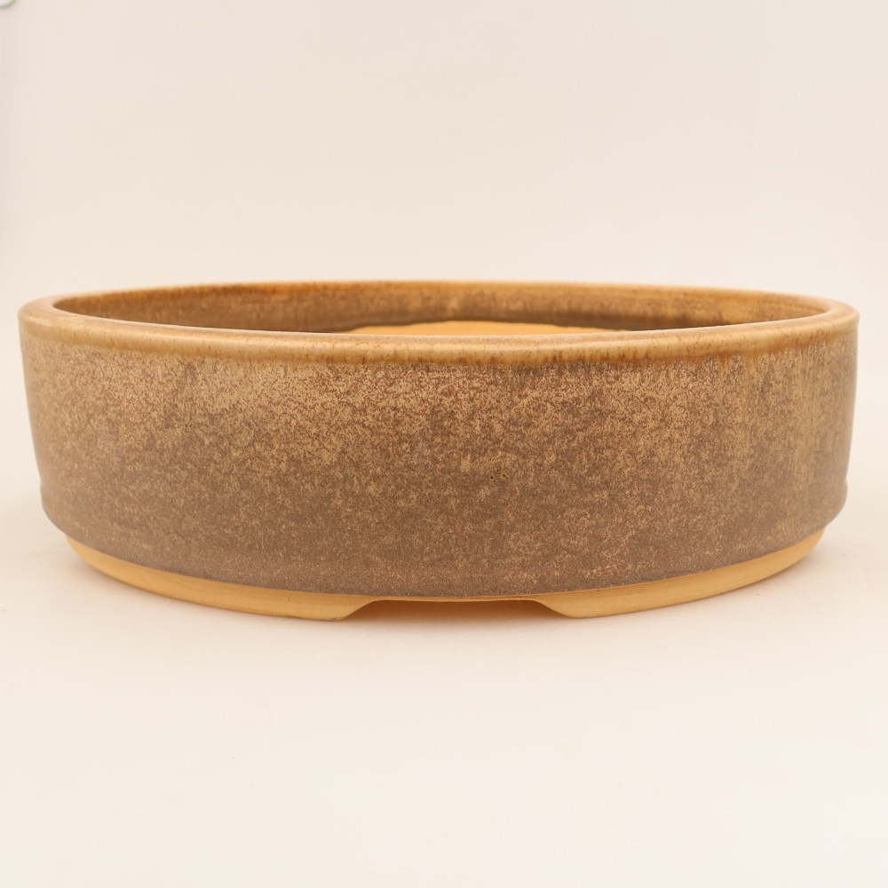 Kerámia bonsai tál, 31 x 31 x 8 cm, barna színű