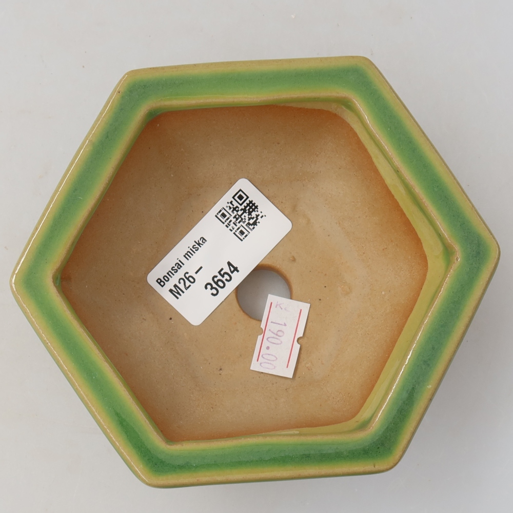 kerámia bonsai tál 12 x 10,5 x 4,5 cm, zöld