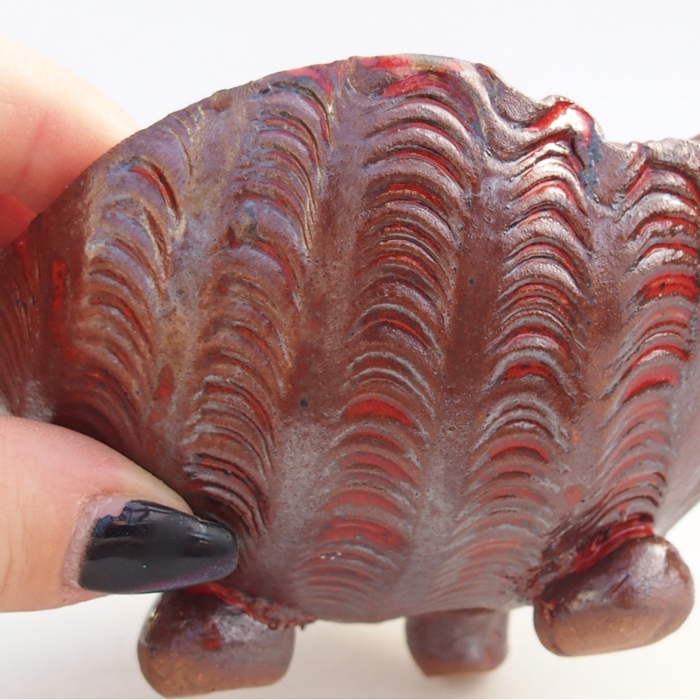 Kerámia kagyló 10 x 10 x 8 cm , barna színű