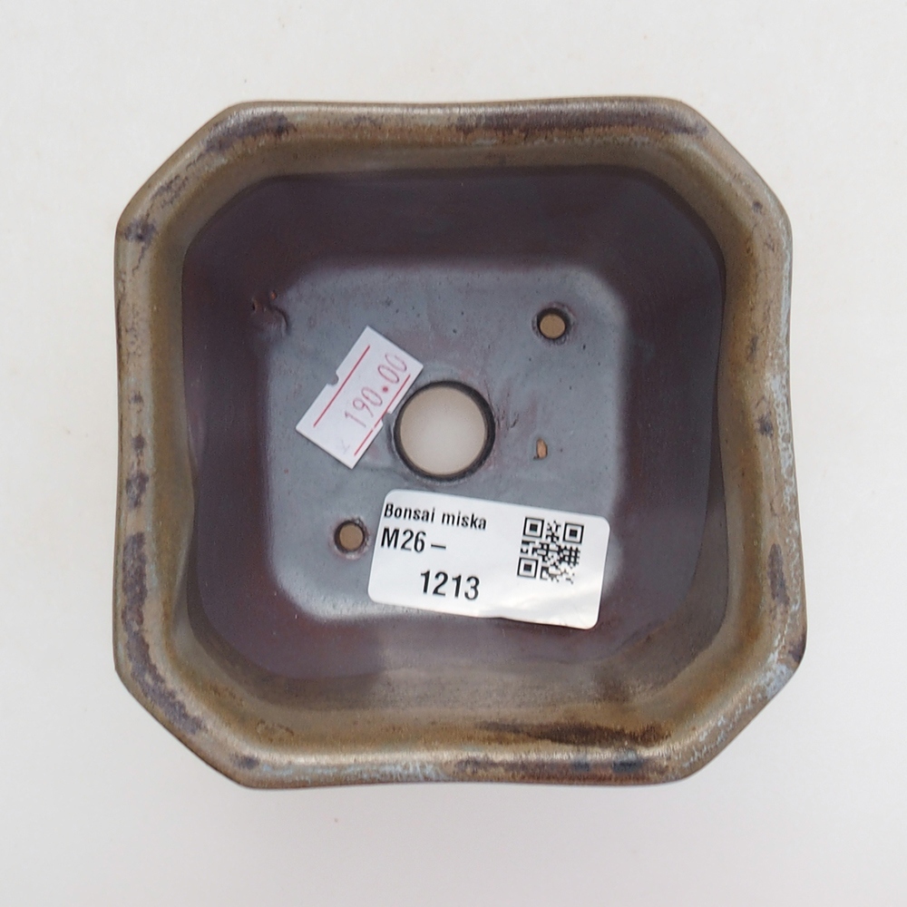 kerámia bonsai tál 10 x 10 x 6 cm, szürke