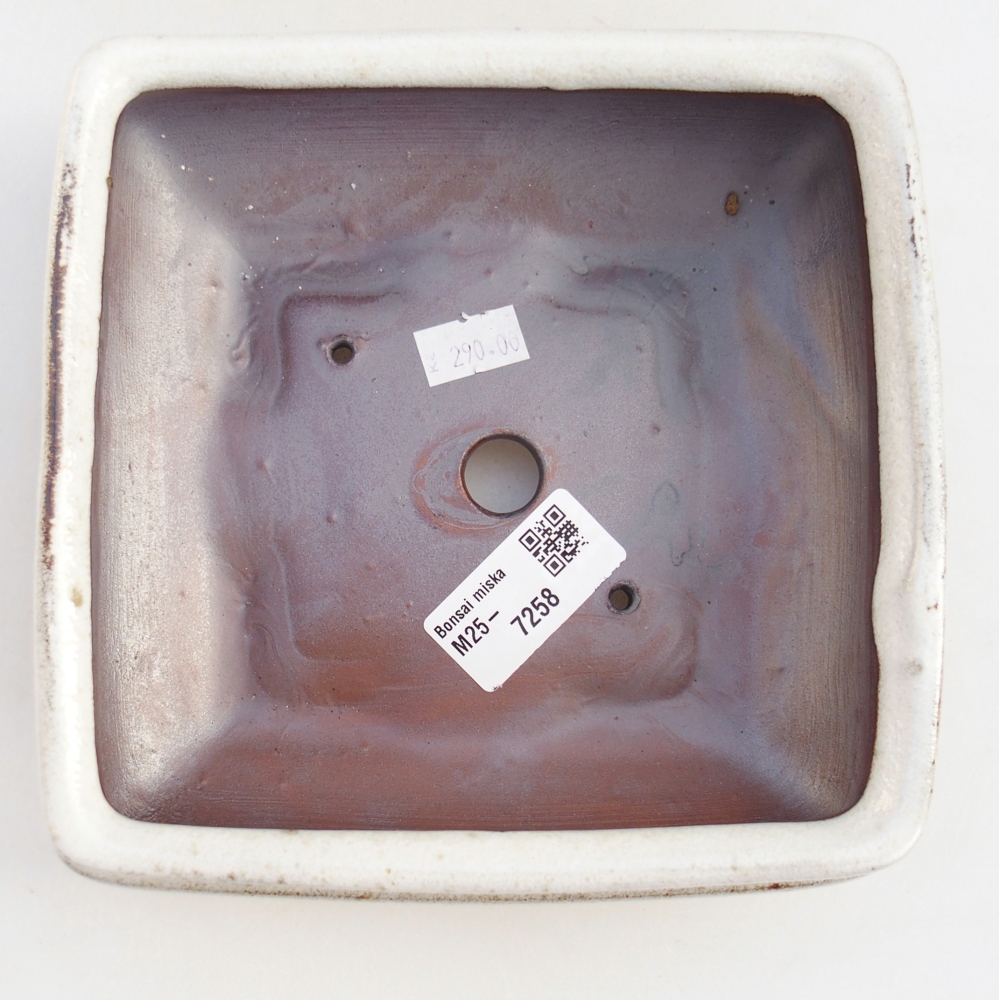 Kerámia bonsai tál 15,5 x 15,5 x 6 cm, fehér