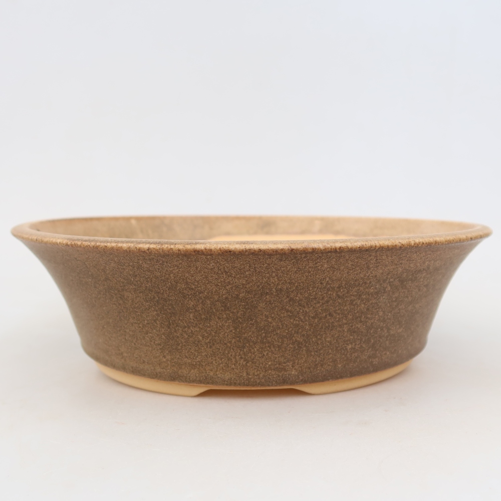 Kerámia bonsai-tál, 25,5 x 25,5 x 7,5 cm, barna színű