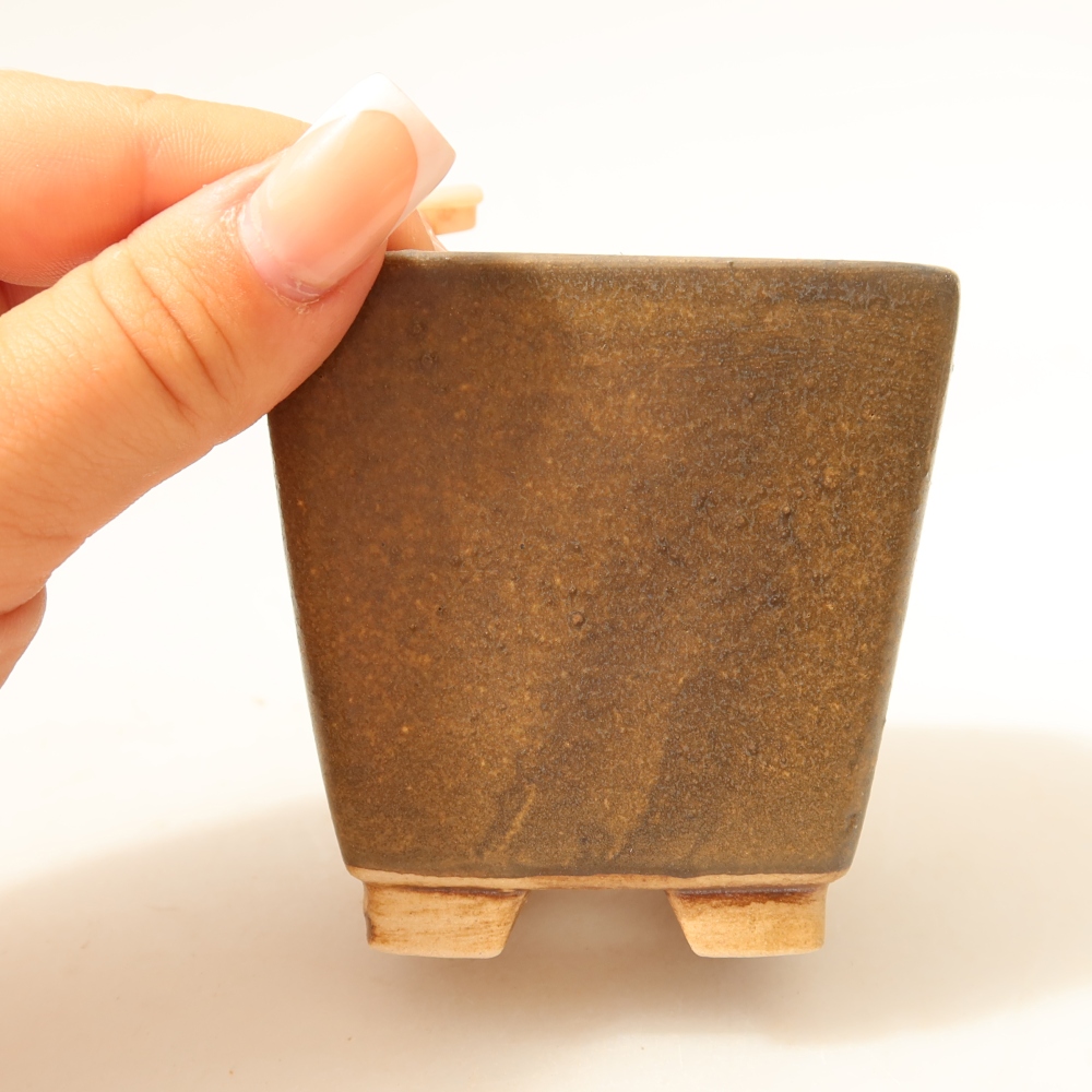kerámia bonsai tál 7,5 x 7,5 x 7,5 x 7,5 cm, barna