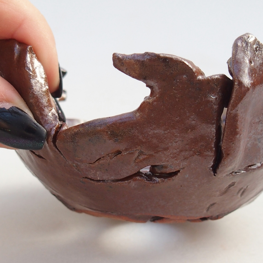 Kerámia kagyló 10 x 10 x 5 cm , barna színű