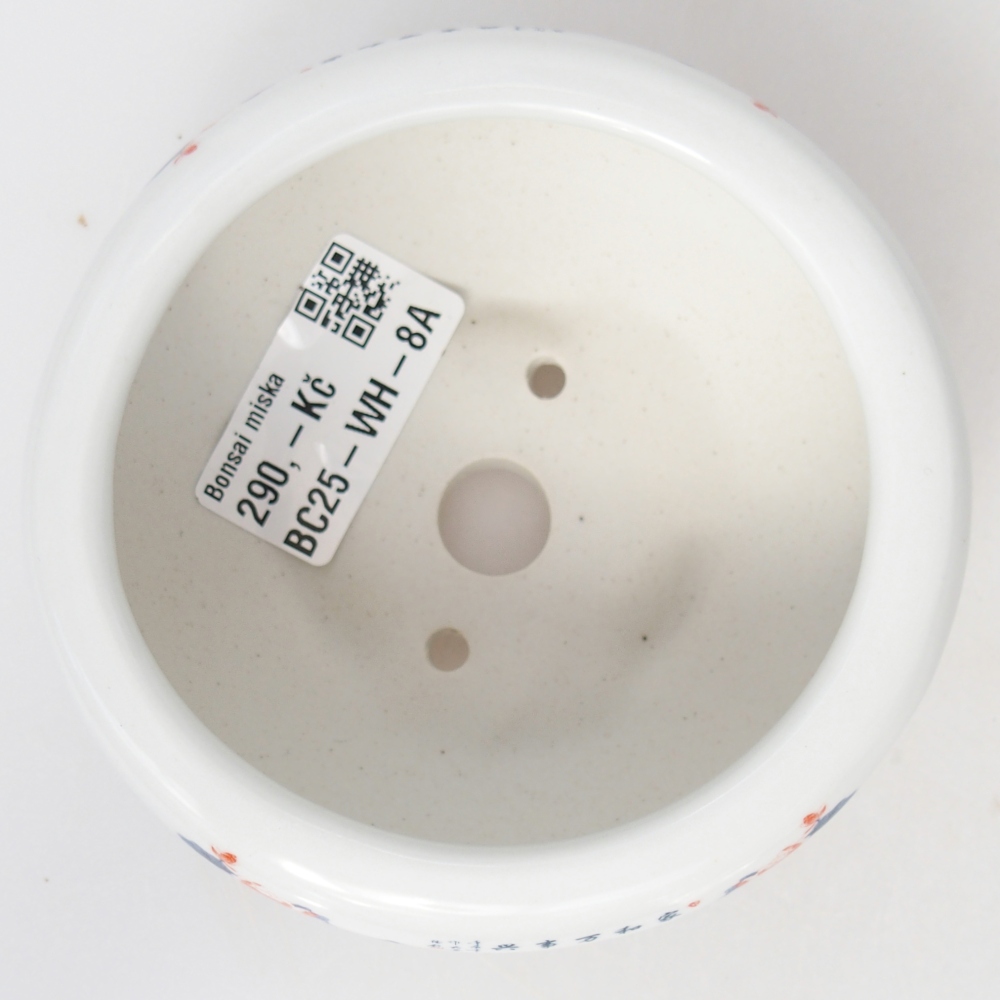 kerámia bonsai tál 10 x 10 x 5 cm, fehér színben