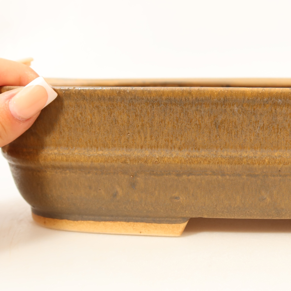 kerámia bonsai tál 29,5 x 25 x 7 cm, barna