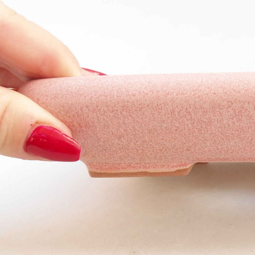 Kerámia bonsai tál 16,5 x 13,5 x 3,5 cm, rózsaszínű