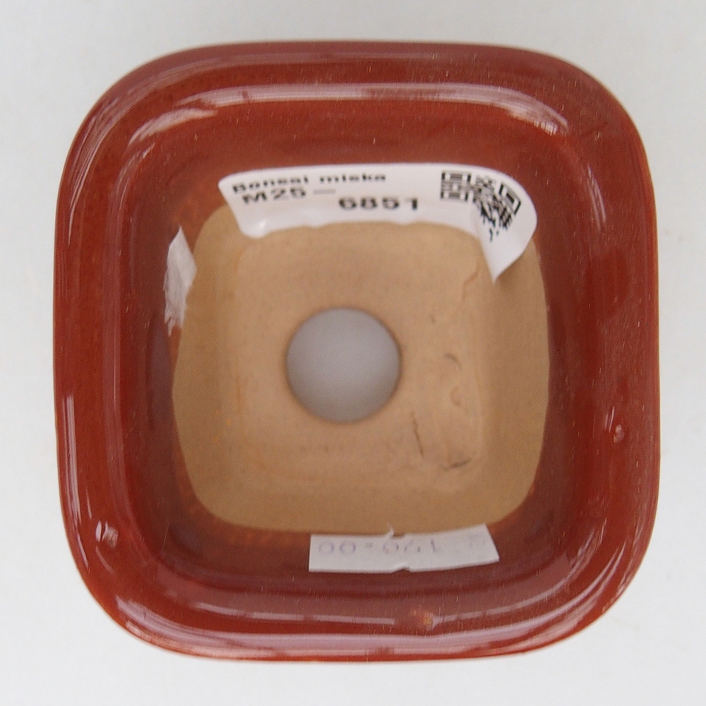 kerámia bonsai tál 6,5 x 6,5 x 4,5 cm, barna