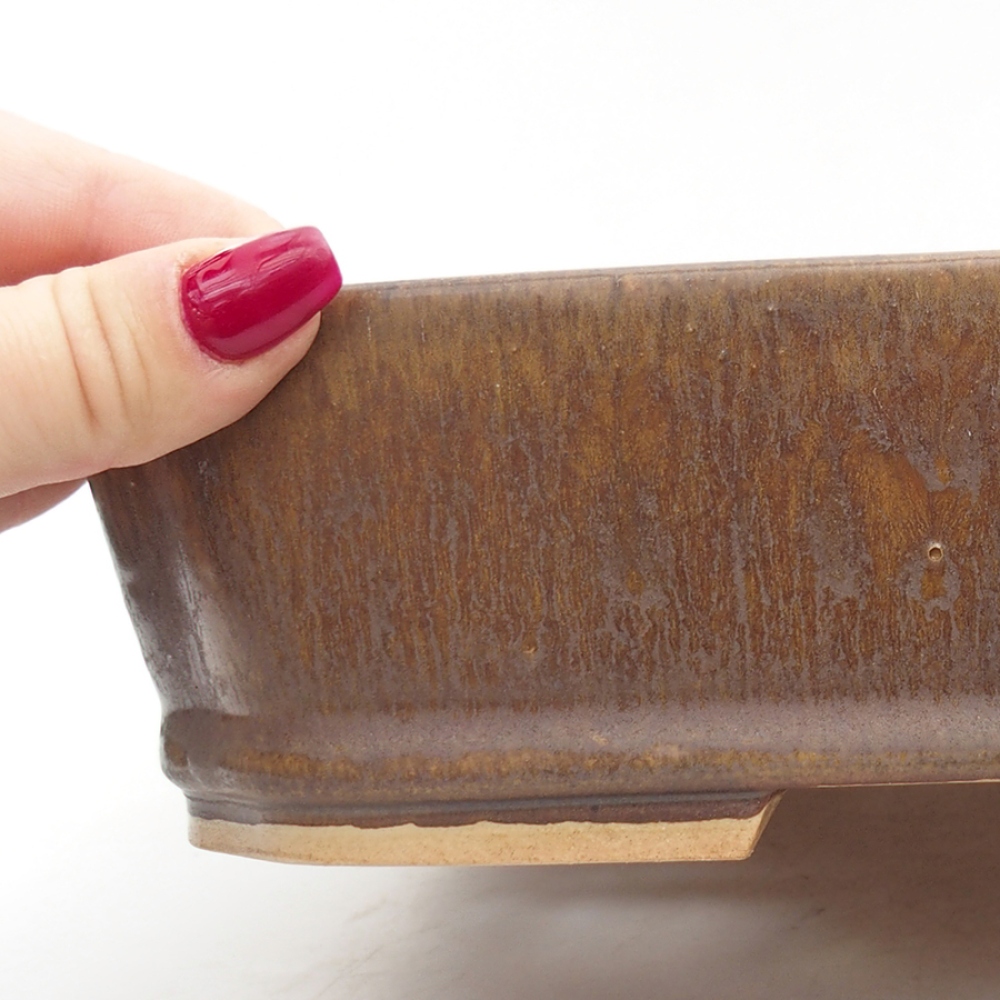 kerámia bonsai tál 24,5 x 21 x 6 cm, barna