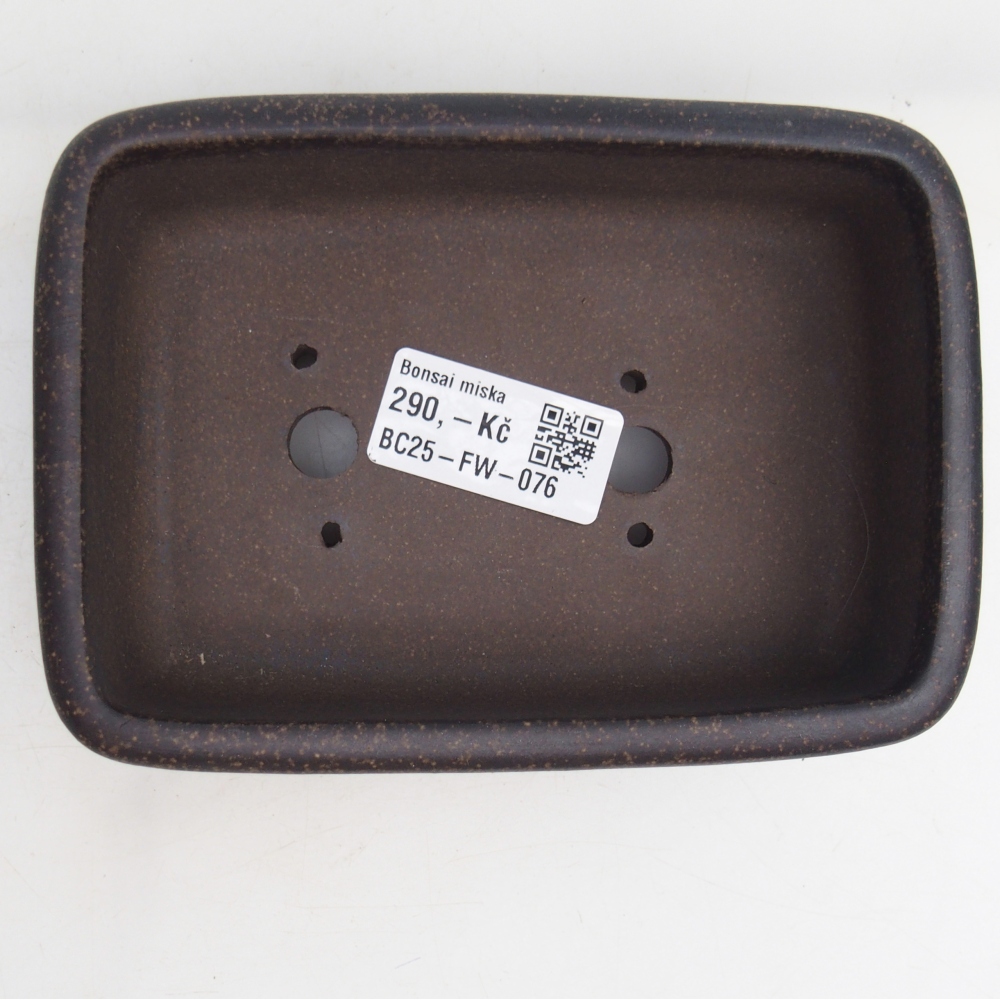 kerámia bonsai tál 14 x 10 x 4,5 cm, színe barnás okkersárga