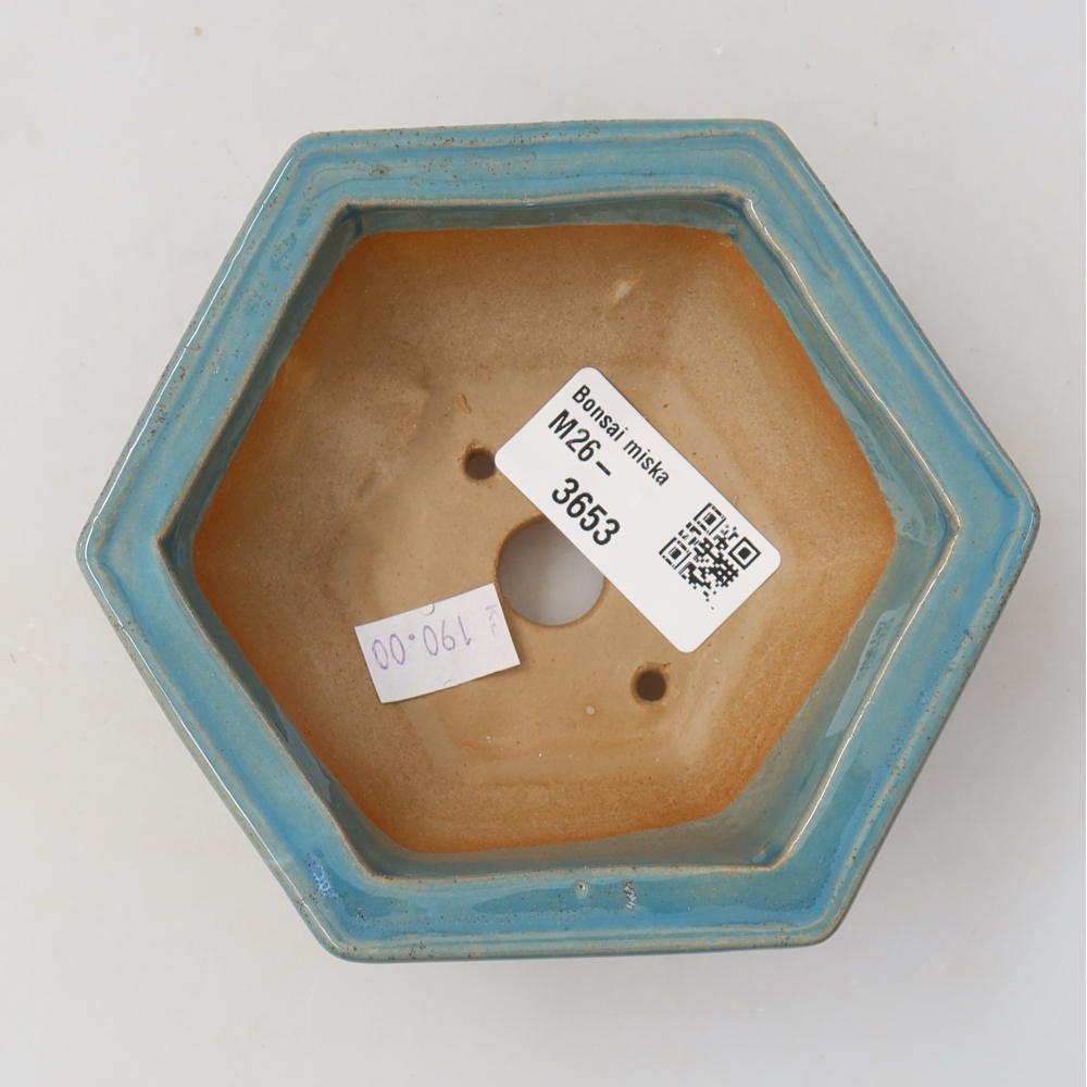 kerámia bonsai tál 12 x 10,5 x 4,5 cm, kék színben