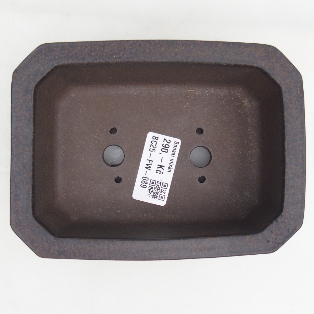 kerámia bonsai tál 15 x 11 x 5 cm, barnás okkersárga színben