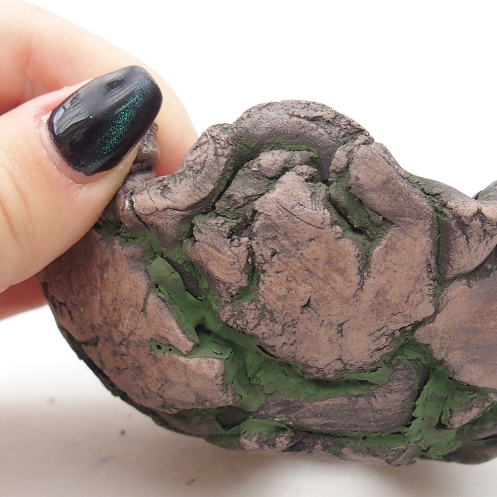 Kerámia kagyló 10 x 9 x 5,5 cm , zöld színű