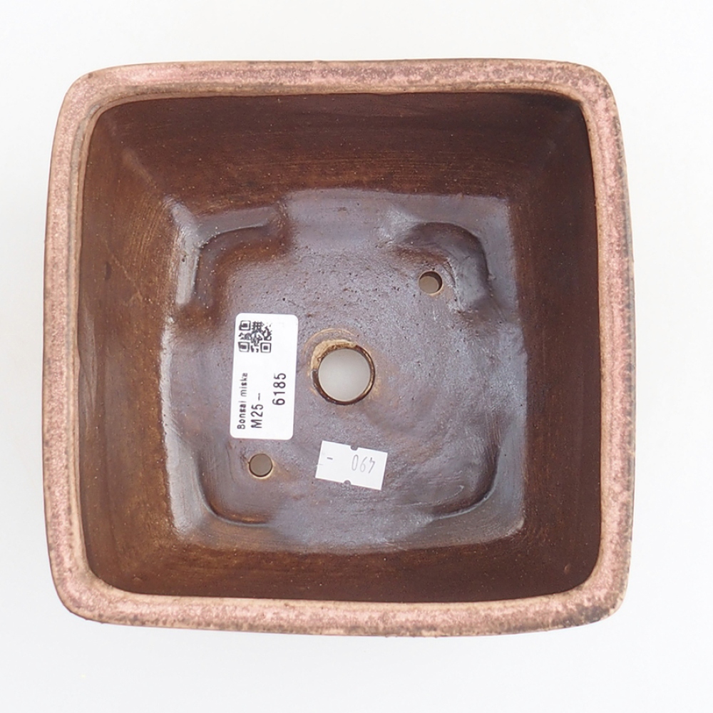 kerámia bonsai tál 10,5 x 10,5 x 7 cm, rózsaszínű