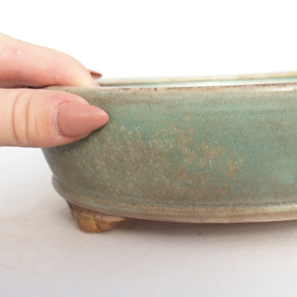 kerámia bonsai tál 21 x 21 x 6 cm, zöld