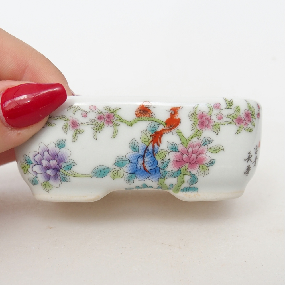 Mini bonsai tál 8 x 6 x 3 cm, fehér