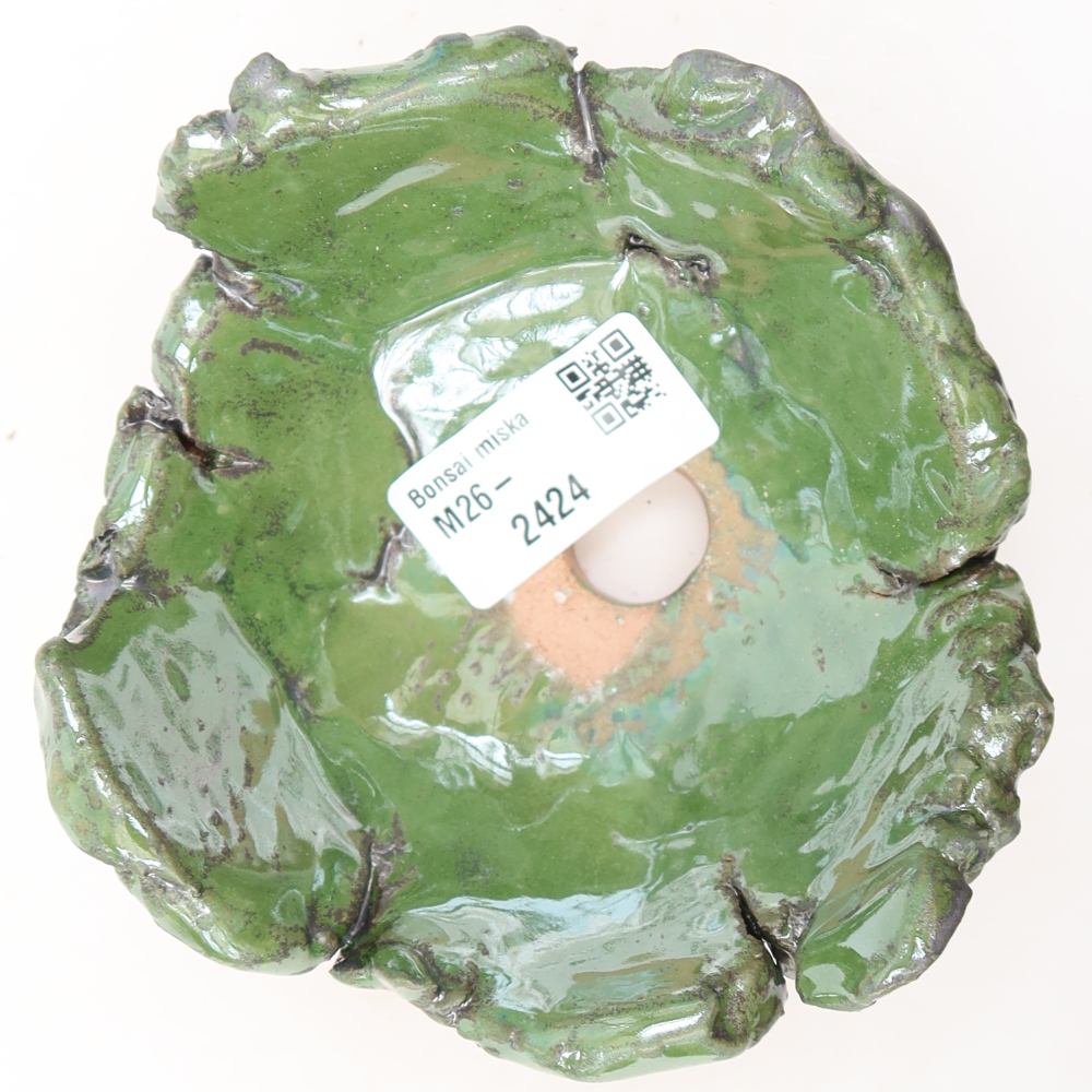Kerámia héj  12 x 11 x 6,5 cm, zöld színű