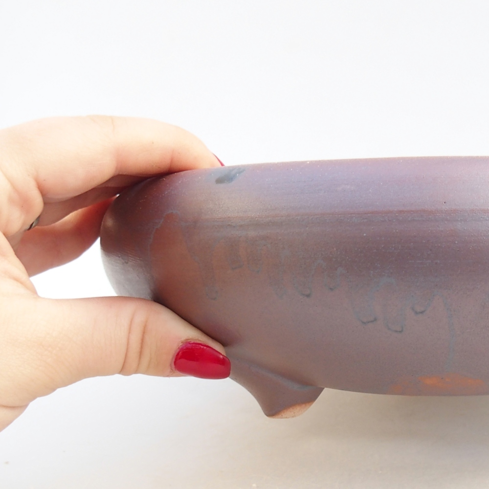 Kerámia bonsai tál 21 x 21 x 7,5 cm, fém színben