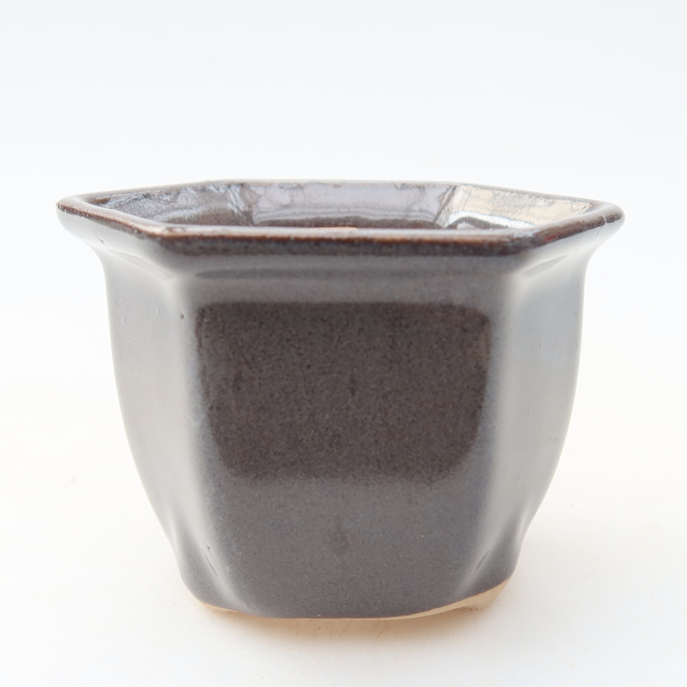 Kerámia bonsai tál, 7 x 6,5 x 5 cm, szürke színű