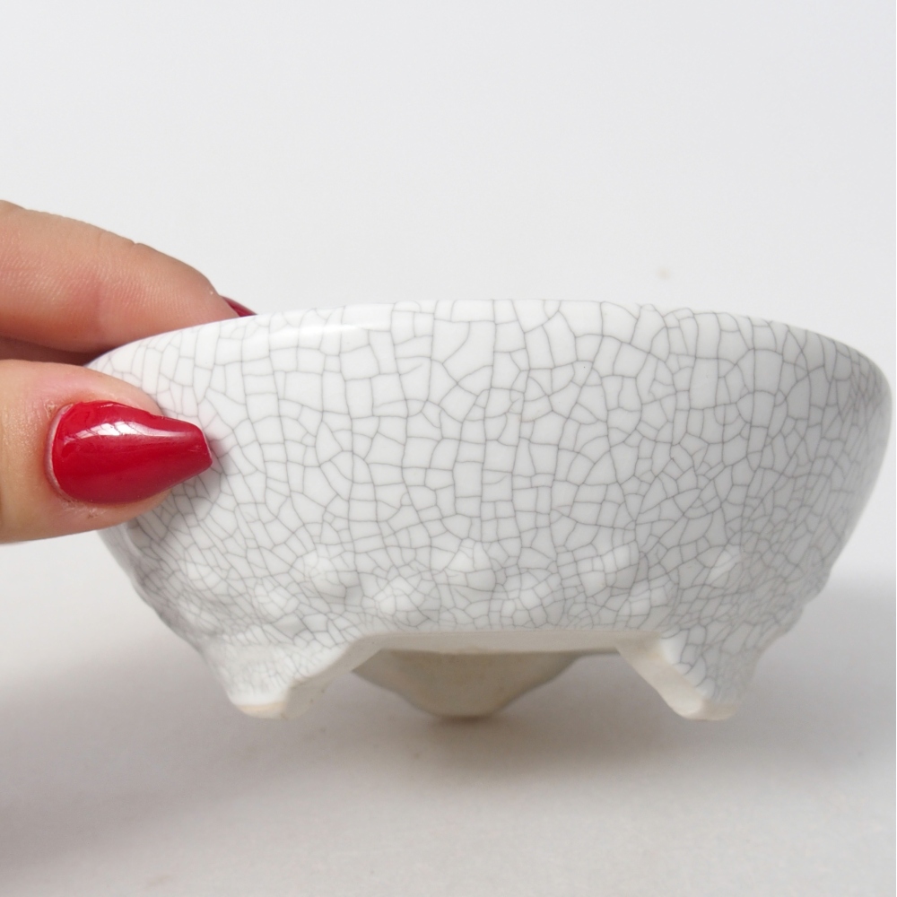 kerámia bonsai tál 11,5 x 11,5 x 4,5 cm, raku színű