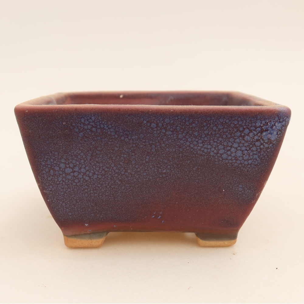 Kerámia bonsai-tál, 9,5 x 9,5 x 5,5 cm, lila színű