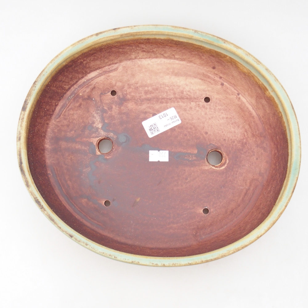 kerámia bonsai tál 28 x 24,5 x 6 cm, zöld