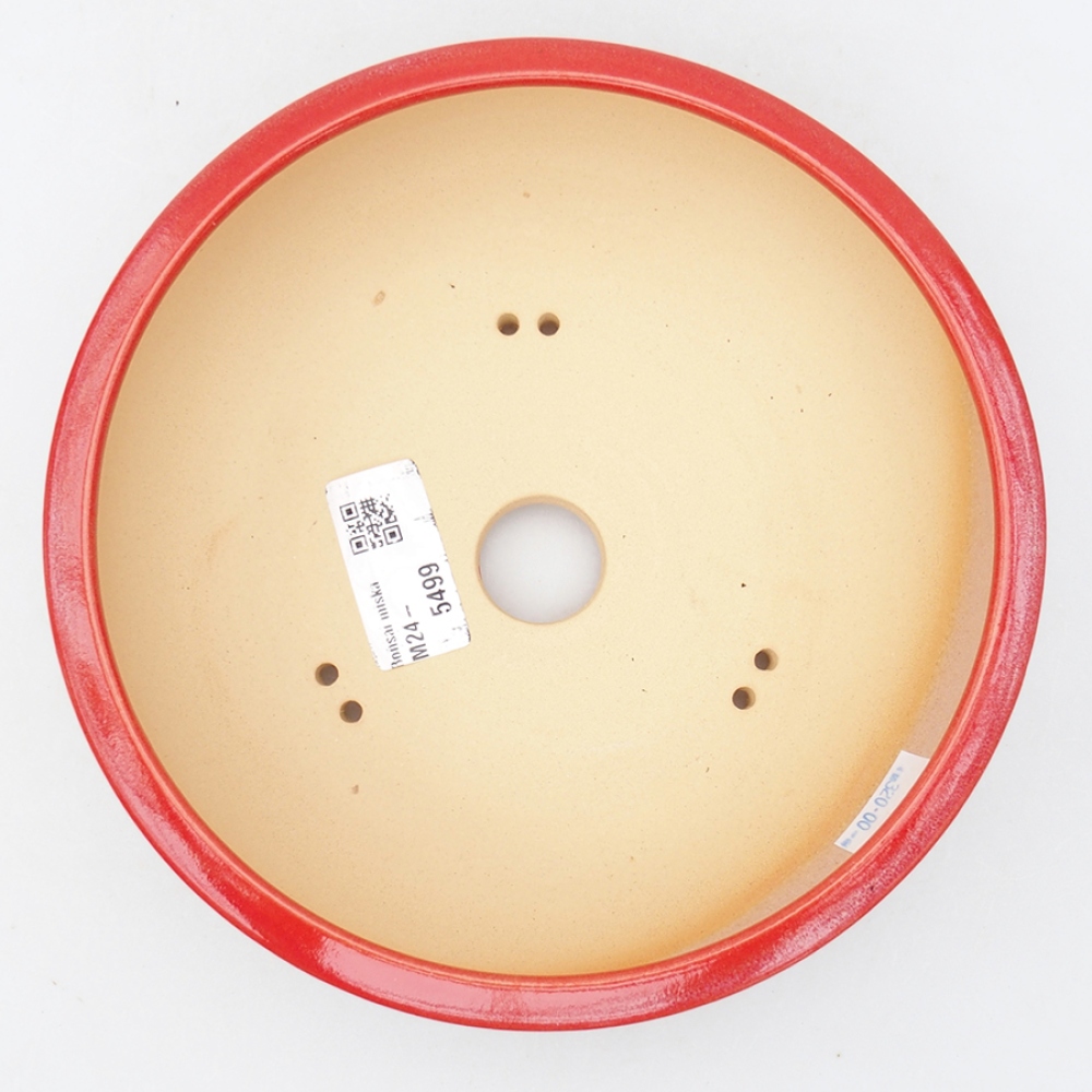 kerámia bonsai tál 18 x 18 x 5,5 cm, piros színben