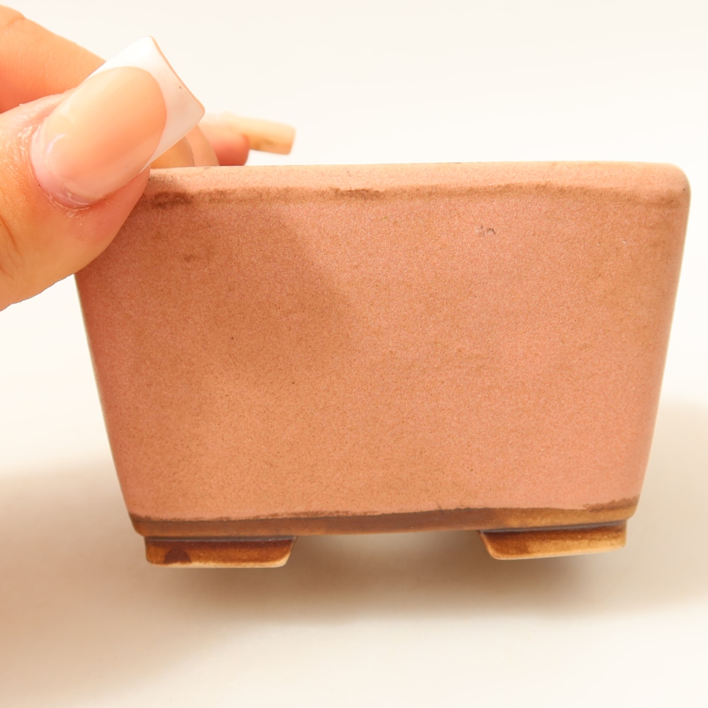 Kerámia bonsai tál 8,5 x 8,5 x 5,5 cm, rózsaszínű