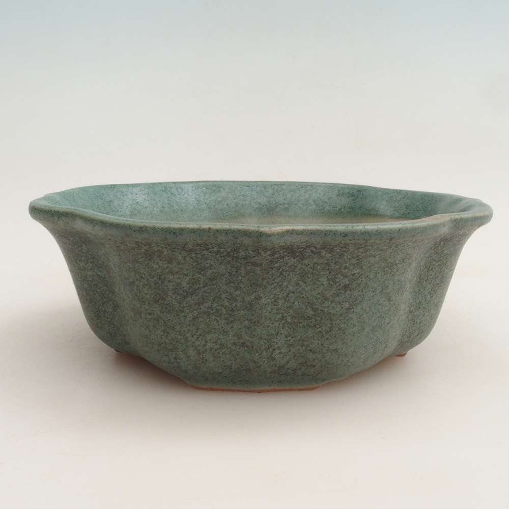 Bonsai tál H06 - 14,5 x 14,5 x 5 cm. - zöld