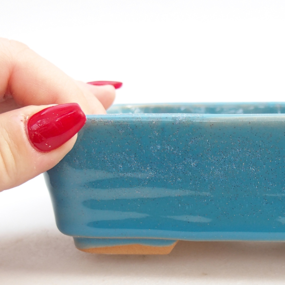 kerámia bonsai tál 14,5 x 10,5 x 4,5 cm, kék színű