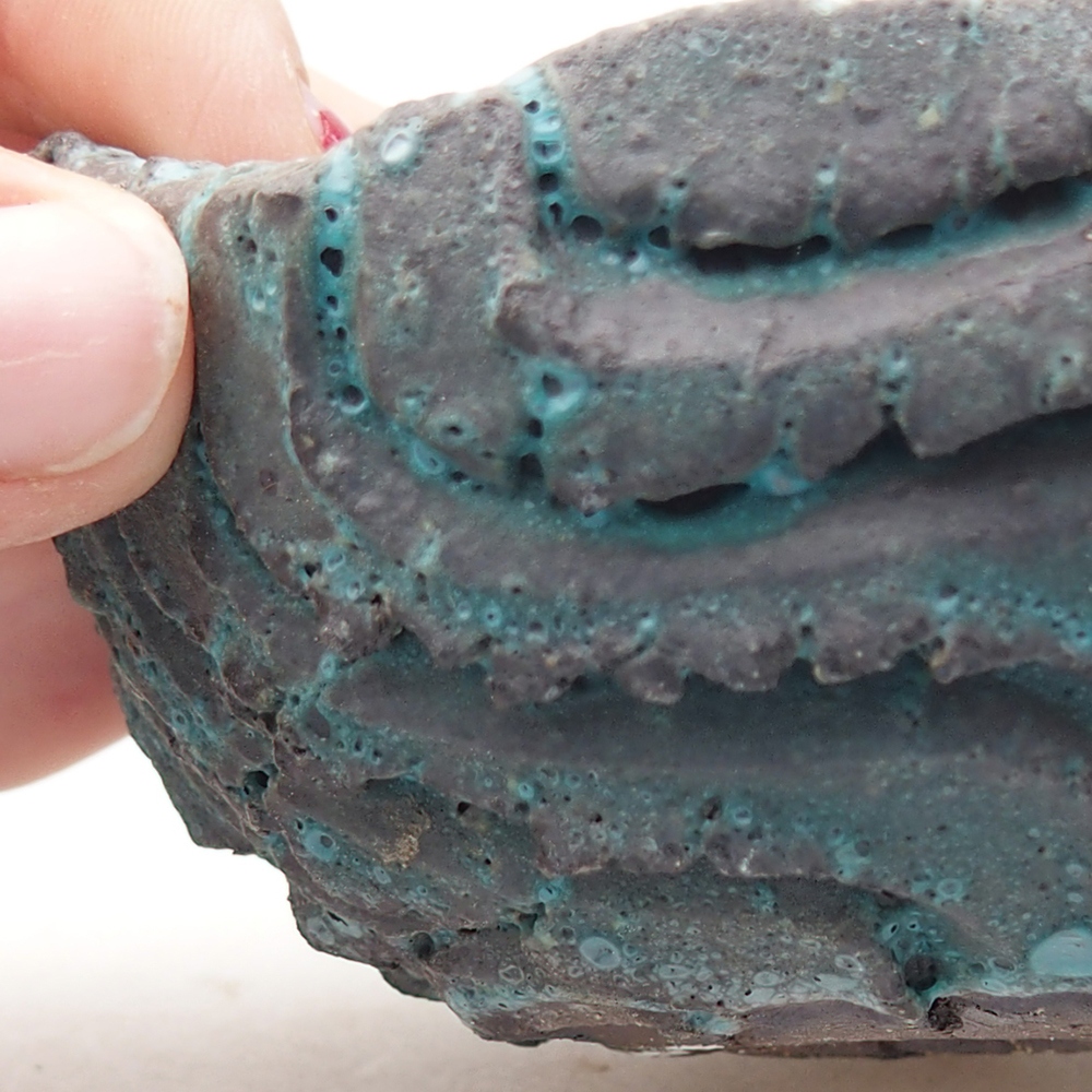 Kerámia kagyló 9 x 8,5 x 4,5 cm , kék színű