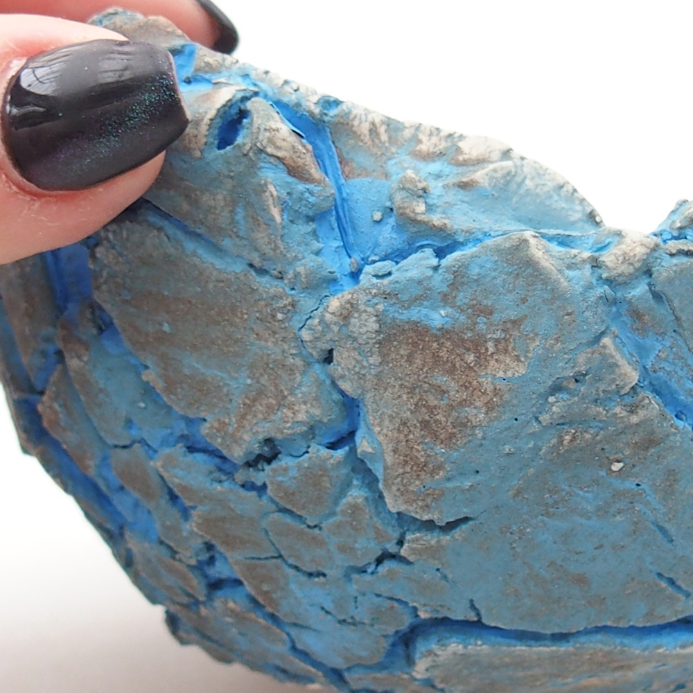 Kerámia kagyló 11 x 11 x 6,5 cm , kék színű