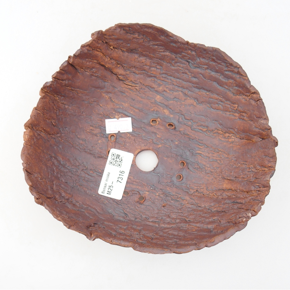 Kerámia kagyló 18,5 x 17,5 x 6 cm , színe barna