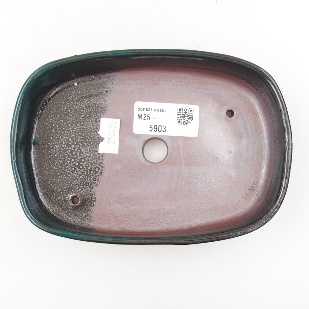 kerámia bonsai tál 22 x 17 x 5 cm, zöld