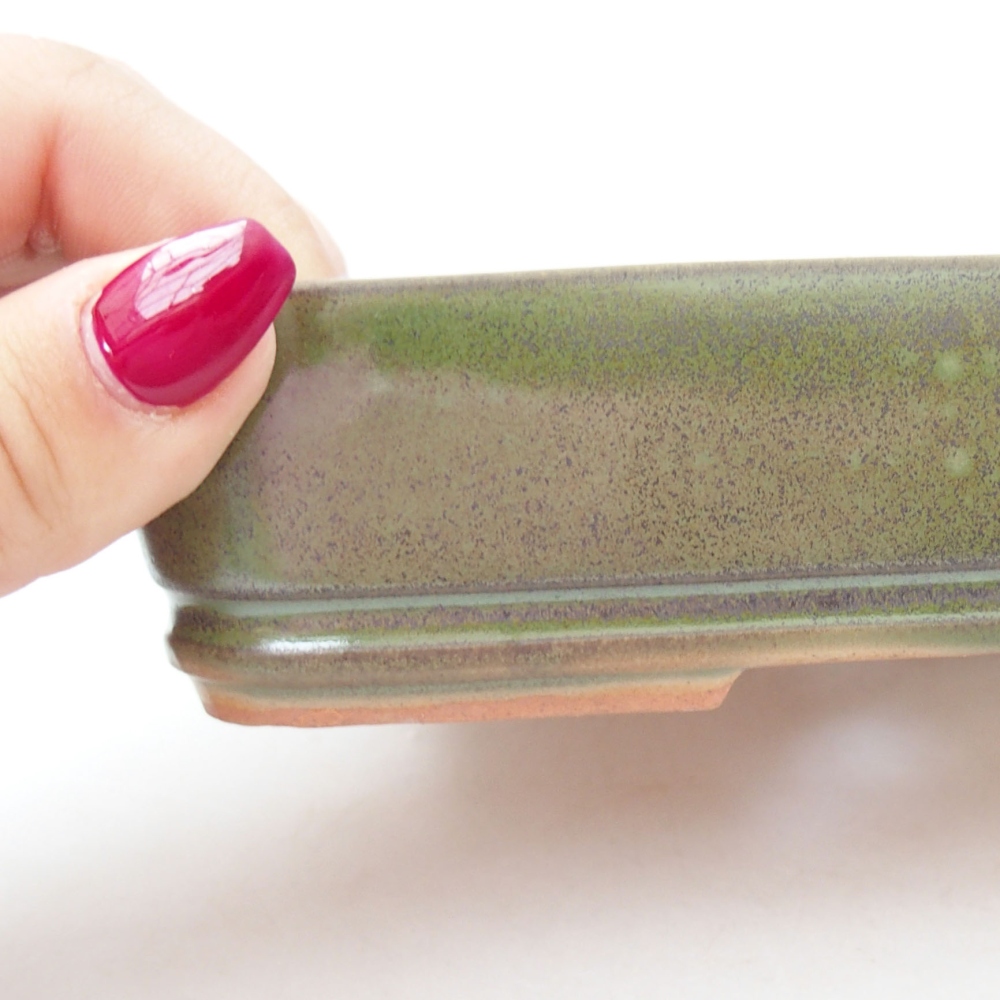 kerámia bonsai tál 18 x 13,5 x 4 cm, zöld