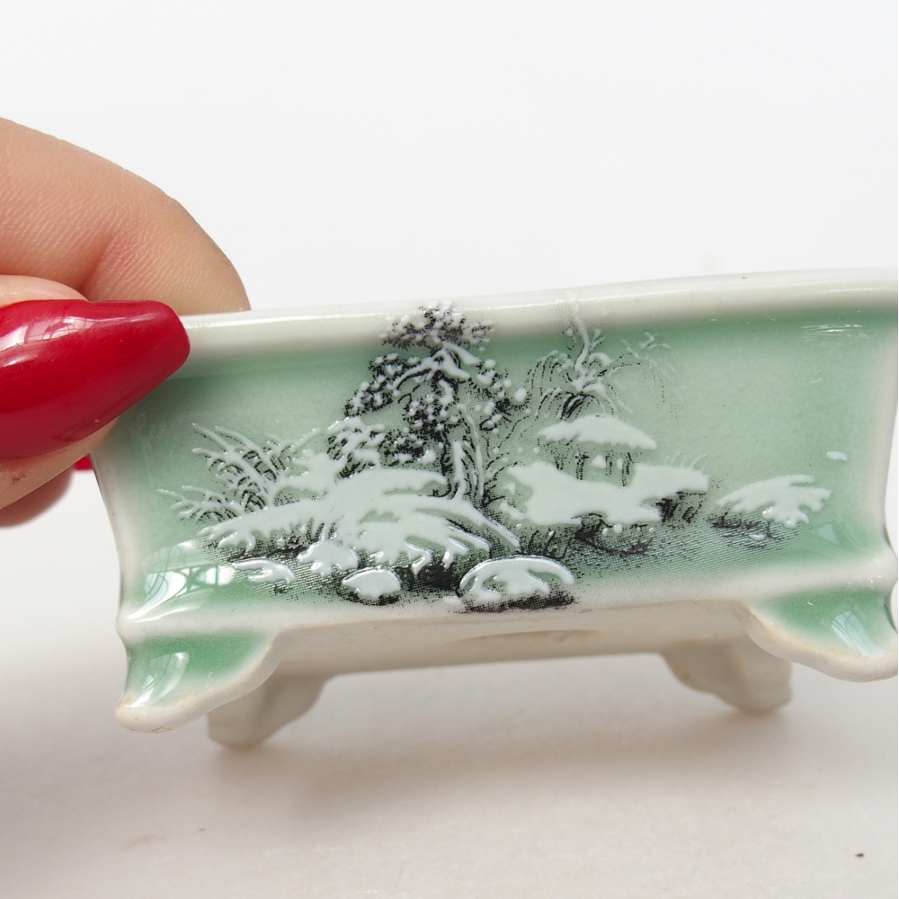 Mini bonsai tál 8 x 6 x 3 cm, zöld